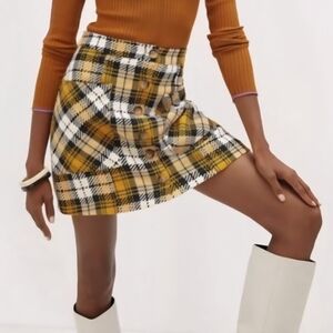 Maeve By Anthropologie Plaid Mini Skirt